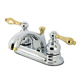 Vintage Double-Handle 3-Hole Deck Mount 4-Inch Centerset Bathroom Faucet with Pop-Up Drain