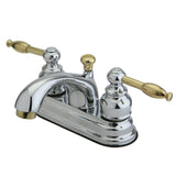 Knight Double-Handle 3-Hole Deck Mount 4-Inch Centerset Bathroom Faucet with Pop-Up Drain