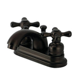 Vintage Double-Handle 3-Hole Deck Mount 4-Inch Centerset Bathroom Faucet with Pop-Up Drain