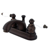 Vintage Double-Handle 3-Hole Deck Mount 4-Inch Centerset Bathroom Faucet with Pop-Up Drain