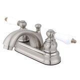 Vintage Double-Handle 3-Hole Deck Mount 4-Inch Centerset Bathroom Faucet with Pop-Up Drain