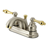 Vintage Double-Handle 3-Hole Deck Mount 4-Inch Centerset Bathroom Faucet with Pop-Up Drain