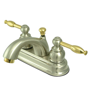 Knight Double-Handle 3-Hole Deck Mount 4-Inch Centerset Bathroom Faucet with Pop-Up Drain