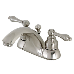 Double-Handle 3-Hole Deck Mount 4-Inch Centerset Bathroom Faucet with Pop-Up Drain