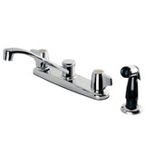 Magellan Two-Handle 4-Hole 8" Centerset Kitchen Faucet with Side Sprayer