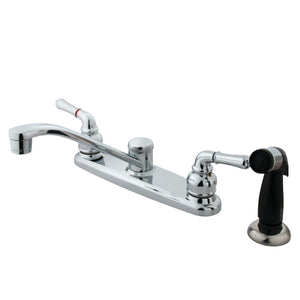 Magellan Two-Handle 4-Hole 8" Centerset Kitchen Faucet with Side Sprayer