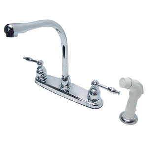 Knight Two-Handle 4-Hole 8" Centerset Kitchen Faucet with Side Sprayer