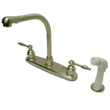 Knight Two-Handle 4-Hole 8" Centerset Kitchen Faucet with Side Sprayer