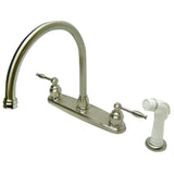 Knight Two-Handle 4-Hole 8" Centerset Kitchen Faucet with Side Sprayer