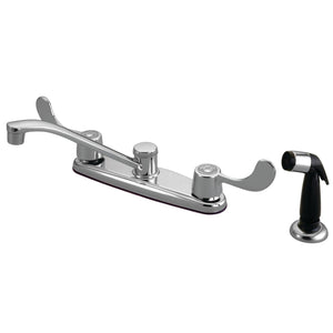 Magellan Two-Handle 4-Hole 8" Centerset Kitchen Faucet with Side Sprayer