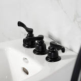 Royale Three-Handle Deck Mount Vertical Spray Bidet Faucet with Brass Pop-Up