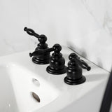 Knight Three-Handle Deck Mount Vertical Spray Bidet Faucet with Brass Pop-Up