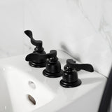 NuWave French Three-Handle Deck Mount Vertical Spray Bidet Faucet with Brass Pop-Up