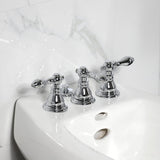 American Classic Three-Handle Deck Mount Vertical Spray Bidet Faucet with Brass Pop-Up