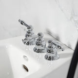 Knight Three-Handle Deck Mount Vertical Spray Bidet Faucet with Brass Pop-Up