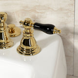 Duchess Three-Handle Deck Mount Vertical Spray Bidet Faucet with Brass Pop-Up