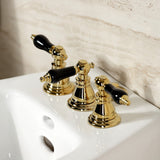 Duchess Three-Handle Deck Mount Vertical Spray Bidet Faucet with Brass Pop-Up