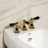 Duchess Three-Handle Deck Mount Vertical Spray Bidet Faucet with Brass Pop-Up