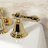 Victorian Three-Handle Deck Mount Vertical Spray Bidet Faucet with Brass Pop-Up