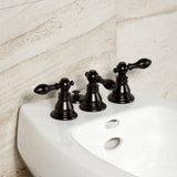 American Classic Three-Handle Deck Mount Vertical Spray Bidet Faucet with Brass Pop-Up