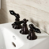 Duchess Three-Handle Deck Mount Vertical Spray Bidet Faucet with Brass Pop-Up