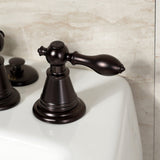 Victorian Three-Handle Deck Mount Vertical Spray Bidet Faucet with Brass Pop-Up