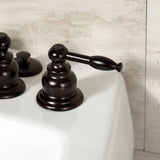 Knight Three-Handle Deck Mount Vertical Spray Bidet Faucet with Brass Pop-Up