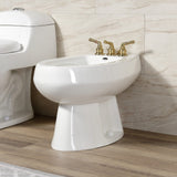 Magellan Three-Handle Deck Mount Bidet Faucet with Brass Pop-Up