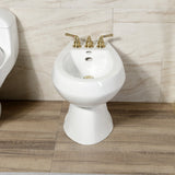 Magellan Three-Handle Deck Mount Bidet Faucet with Brass Pop-Up