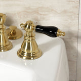 Duchess Three-Handle Deck Mount Vertical Spray Bidet Faucet with Brass Pop-Up