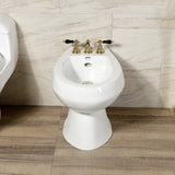 Duchess Three-Handle Deck Mount Vertical Spray Bidet Faucet with Brass Pop-Up