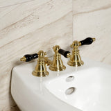 Duchess Three-Handle Deck Mount Vertical Spray Bidet Faucet with Brass Pop-Up