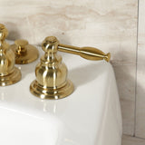 Knight Three-Handle Deck Mount Vertical Spray Bidet Faucet with Brass Pop-Up