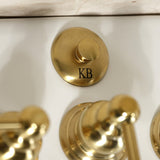 Knight Three-Handle Deck Mount Vertical Spray Bidet Faucet with Brass Pop-Up