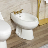 Legacy Three-Handle Deck Mount Bidet Faucet with Brass Pop-Up