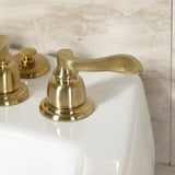 NuWave French Three-Handle Deck Mount Vertical Spray Bidet Faucet with Brass Pop-Up