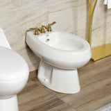 NuWave French Three-Handle Deck Mount Vertical Spray Bidet Faucet with Brass Pop-Up