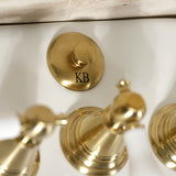 Victorian Three-Handle Deck Mount Vertical Spray Bidet Faucet with Brass Pop-Up