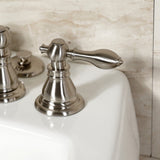 American Classic Three-Handle Deck Mount Vertical Spray Bidet Faucet with Brass Pop-Up