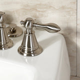 Victorian Three-Handle Deck Mount Vertical Spray Bidet Faucet with Brass Pop-Up