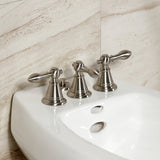 Victorian Three-Handle Deck Mount Vertical Spray Bidet Faucet with Brass Pop-Up