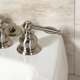 Knight Three-Handle Deck Mount Vertical Spray Bidet Faucet with Brass Pop-Up