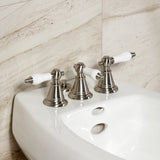 Victorian Three-Handle Deck Mount Vertical Spray Bidet Faucet with Brass Pop-Up