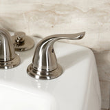 Royale Three-Handle Deck Mount Vertical Spray Bidet Faucet with Brass Pop-Up