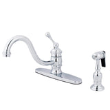 Vintage Single-Handle 2-or-4 Hole Deck Mount Kitchen Faucet with Brass Sprayer