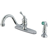 Single-Handle 2-or-4 Hole Deck Mount Kitchen Faucet with Side Sprayer