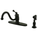 Vintage Single-Handle 2-or-4 Hole Deck Mount Kitchen Faucet with Brass Sprayer