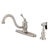 Vintage Single-Handle 2-or-4 Hole Deck Mount Kitchen Faucet with Brass Sprayer