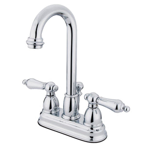 Restoration Double-Handle 3-Hole Deck Mount 4-Inch Centerset Bathroom Faucet with Pop-Up Drain