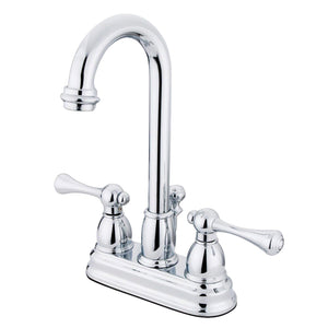 Vintage Double-Handle 3-Hole Deck Mount 4-Inch Centerset Bathroom Faucet with Pop-Up Drain